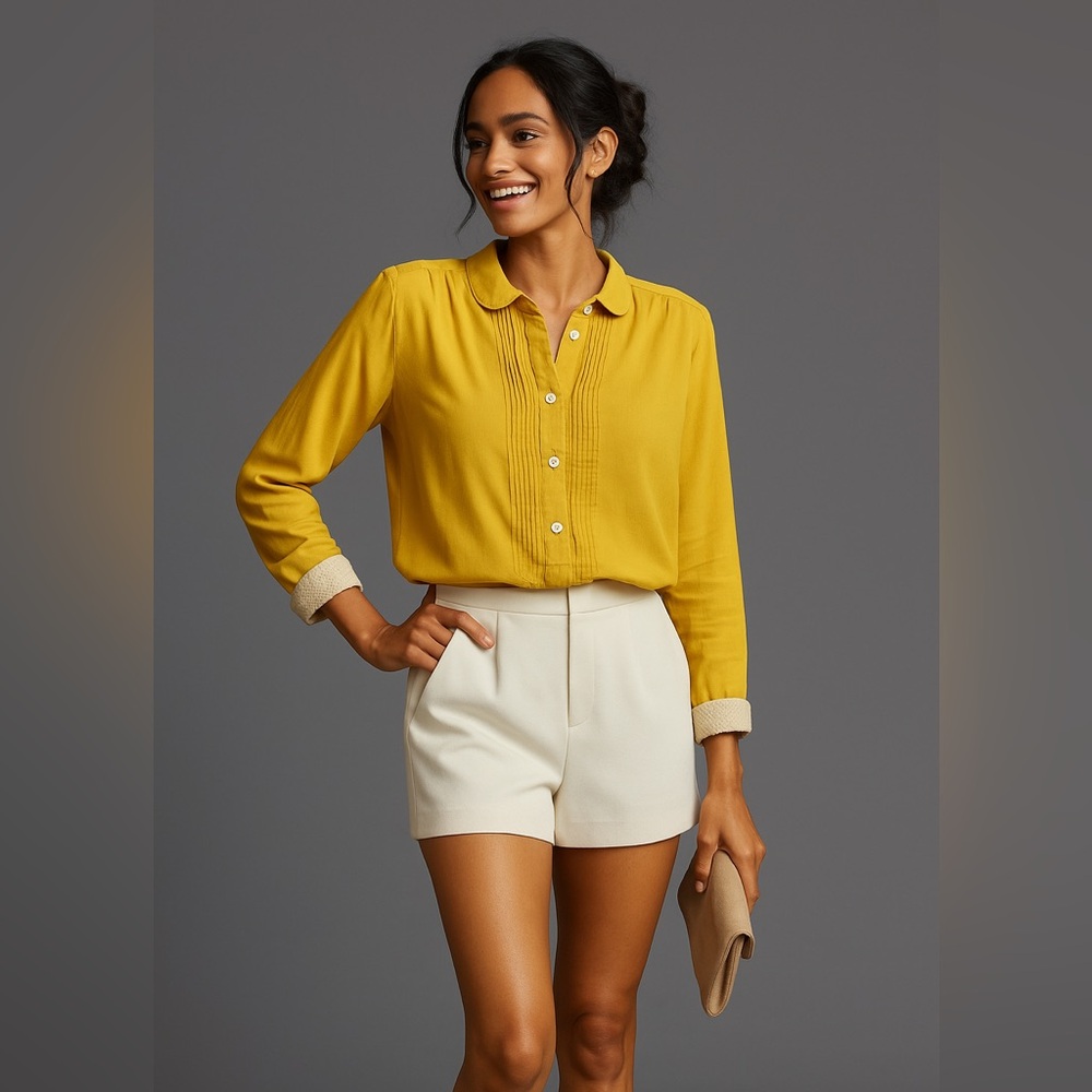 Anthropologie Maeve Anni Popover Button Down Blouse